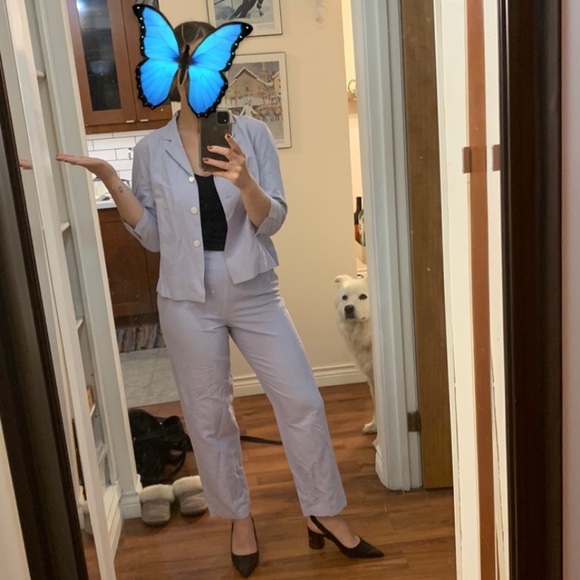 Silk and linen blend lilac jacket - Picture 2 of 4